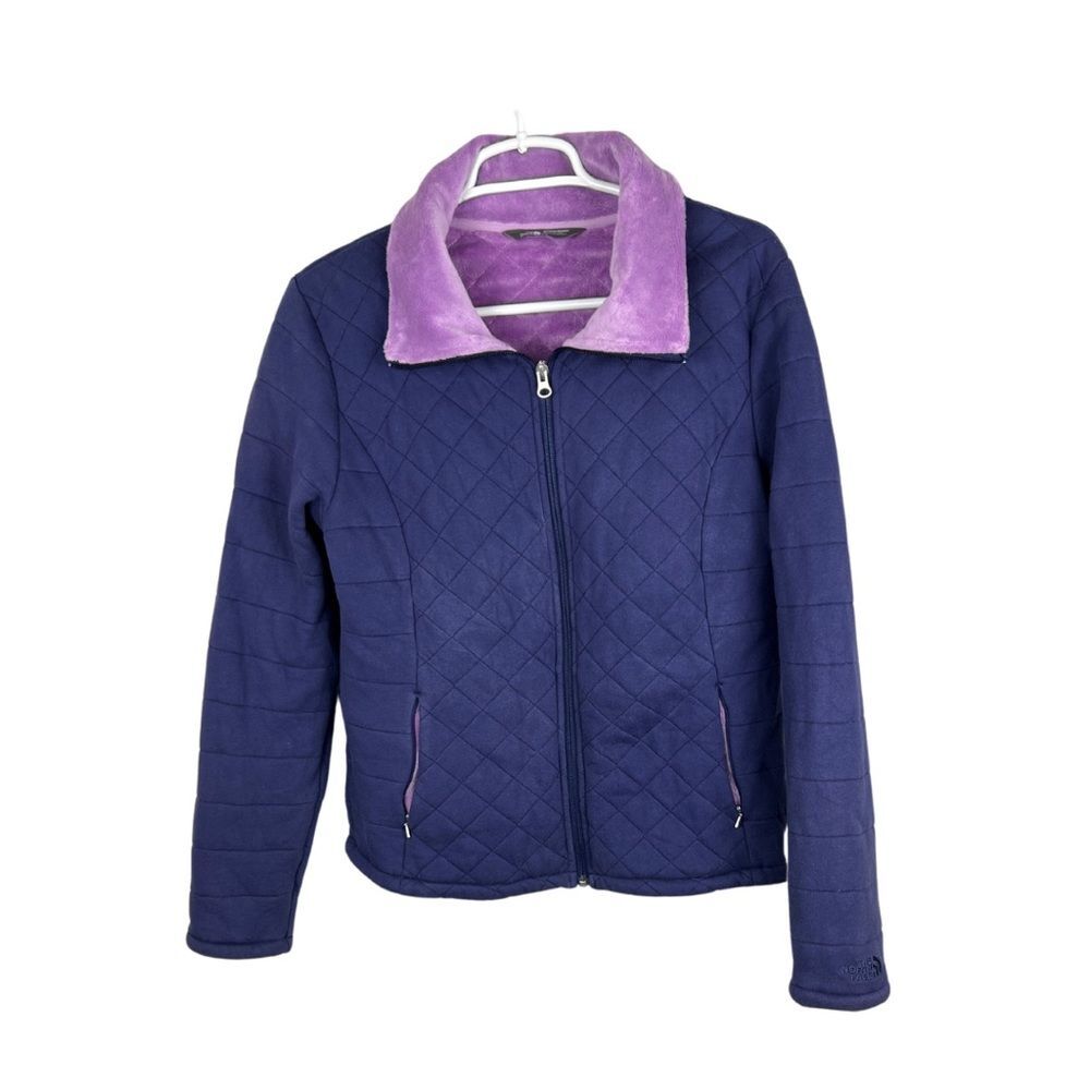 The North Face quilted jacket coat fitted purple osito lined two tone large